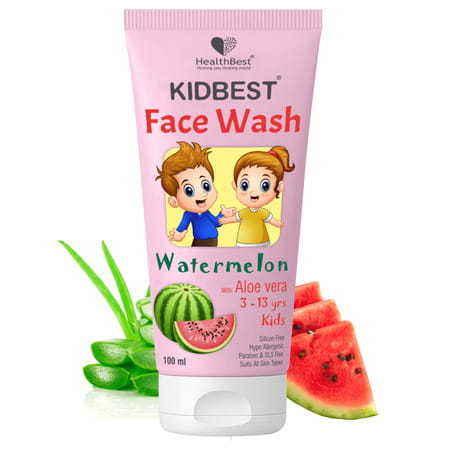 Healthbest Kidbest Facewash For Kids|Tear Paraben Sls Free|Watermelon Flavor|100ml