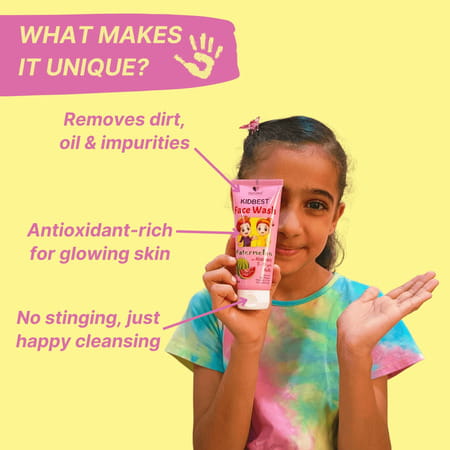 Healthbest Kidbest Facewash For Kids|Tear Paraben Sls Free|Watermelon Flavor|100ml