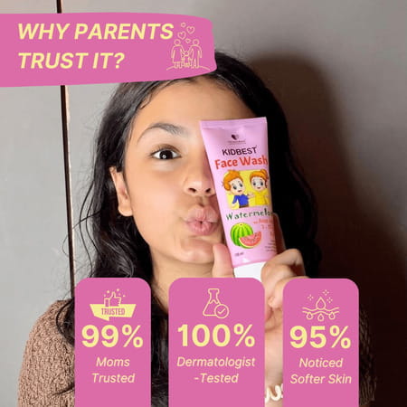 Healthbest Kidbest Facewash For Kids|Tear Paraben Sls Free|Watermelon Flavor|100ml