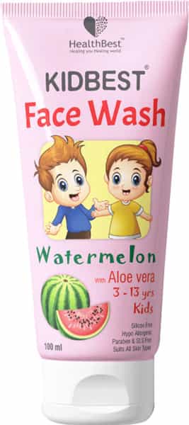Healthbest Kids Face Wash Natural | Non-Toxic | Organic Watermelon Tear | Paraben | Sls Free - 100Ml