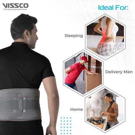 Vissco Eco Frame Back Support | Provides Firm Support To The Lumbar Spine & Locks Movement- Large
