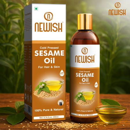 Newish Cold Pressed Sesame Oil For Hair Skin And Massage (Til Ka Tel / Til Oil) 200Ml - 2