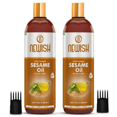 Newish Cold Pressed Sesame Oil For Hair Skin And Massage (Til Ka Tel / Til Oil) 200Ml - 2