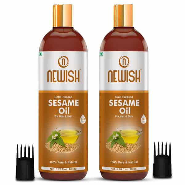 Newish Cold Pressed Sesame Oil For Hair Skin And Massage (Til Ka Tel / Til Oil) 200Ml - 2