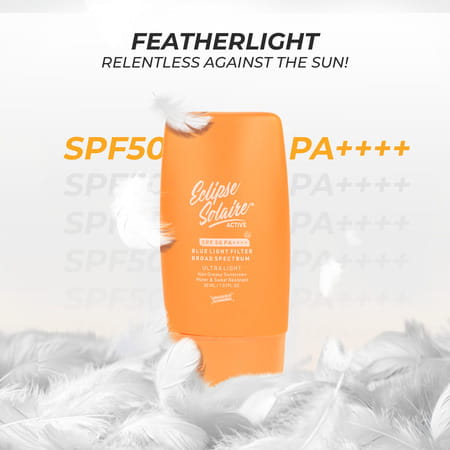 Eclipse Solaire Active Sunscreen Spf 50 Pa+++ | No White Cast |Non-Greasy | All Skin Types - 30Ml