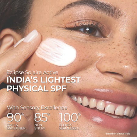 Eclipse Solaire Active Sunscreen Spf 50 Pa+++ | No White Cast |Non-Greasy | All Skin Types - 30ml