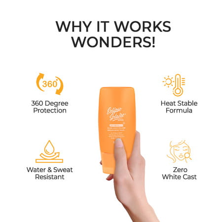 Eclipse Solaire Active Sunscreen Spf 50 Pa+++ | No White Cast |Non-Greasy | All Skin Types - 30ml