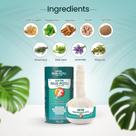 Ach...Oo Pain Massage Potli 100% Ayurvedic Herbal Healing Massage 100g