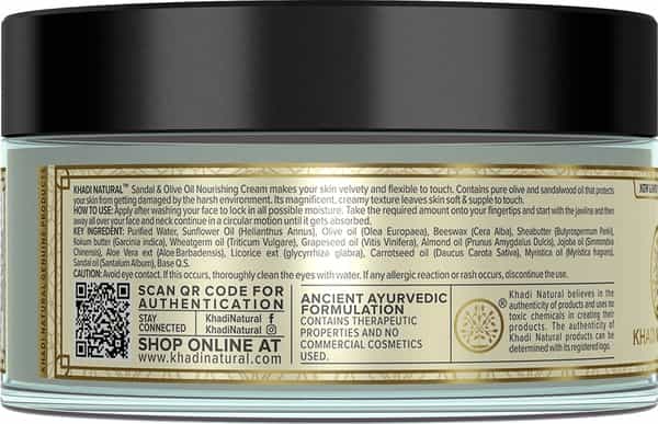Khadi Natural Sandal & Olive Face Nourishing Cream 50 Gm