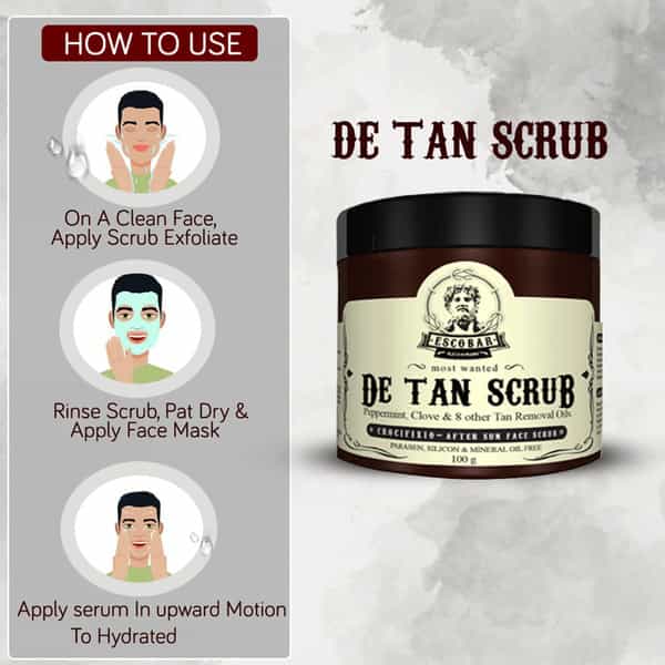 Escobar De Tan Face Scrub & De Tan Cream Face Pack For 200Gm(Pack Of 2)