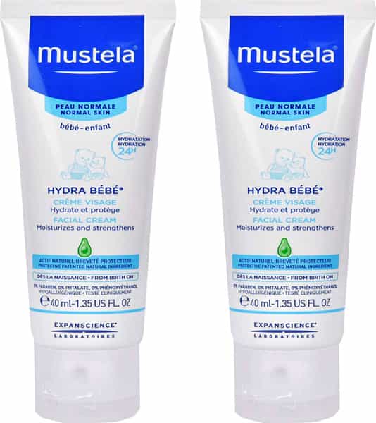 Mustela Hydra Bebe Facial Cream Combo Pack 40Ml X 2 (Pack Of 2 - 80Ml )