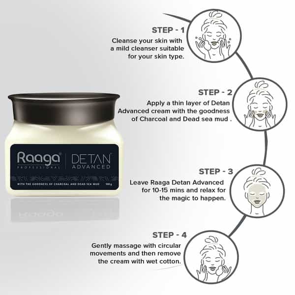 Raaga Professional Detan Advanced With The Goodness Of Charcoal And Dead Sea Mud | 500 G