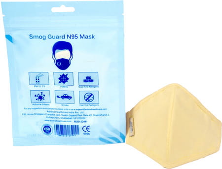 Advind Healthcare Smog Guard N95 Kids Mask Without Valve S (6-10 Years) - Beige Pack Of 1