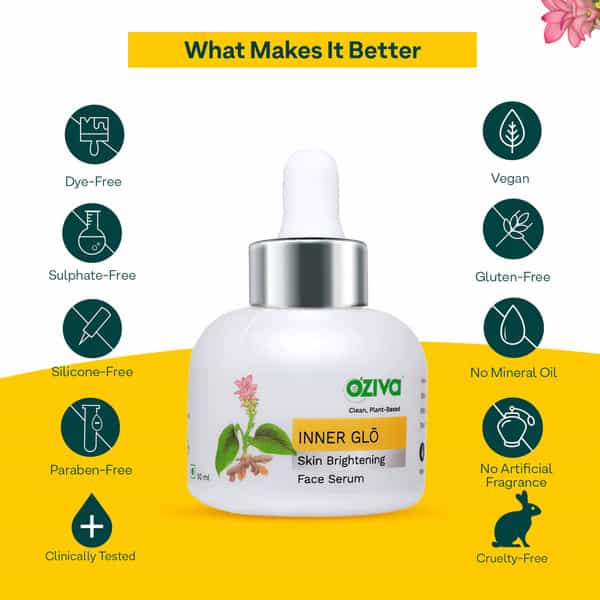 Oziva Inner Glo Skin Brightening Face Serum 30 Ml | For Even Tone