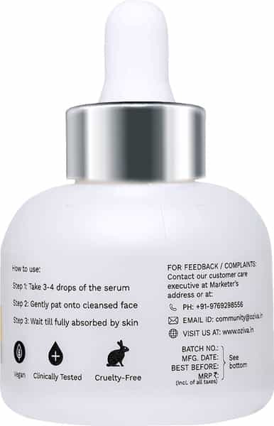 Oziva Inner Glo Skin Brightening Face Serum 30 Ml | For Even Tone