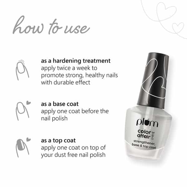 Plum Color Affair 3-In-1 Strengthener Base Top Coat With Aha & Avocado Oil 11 Ml