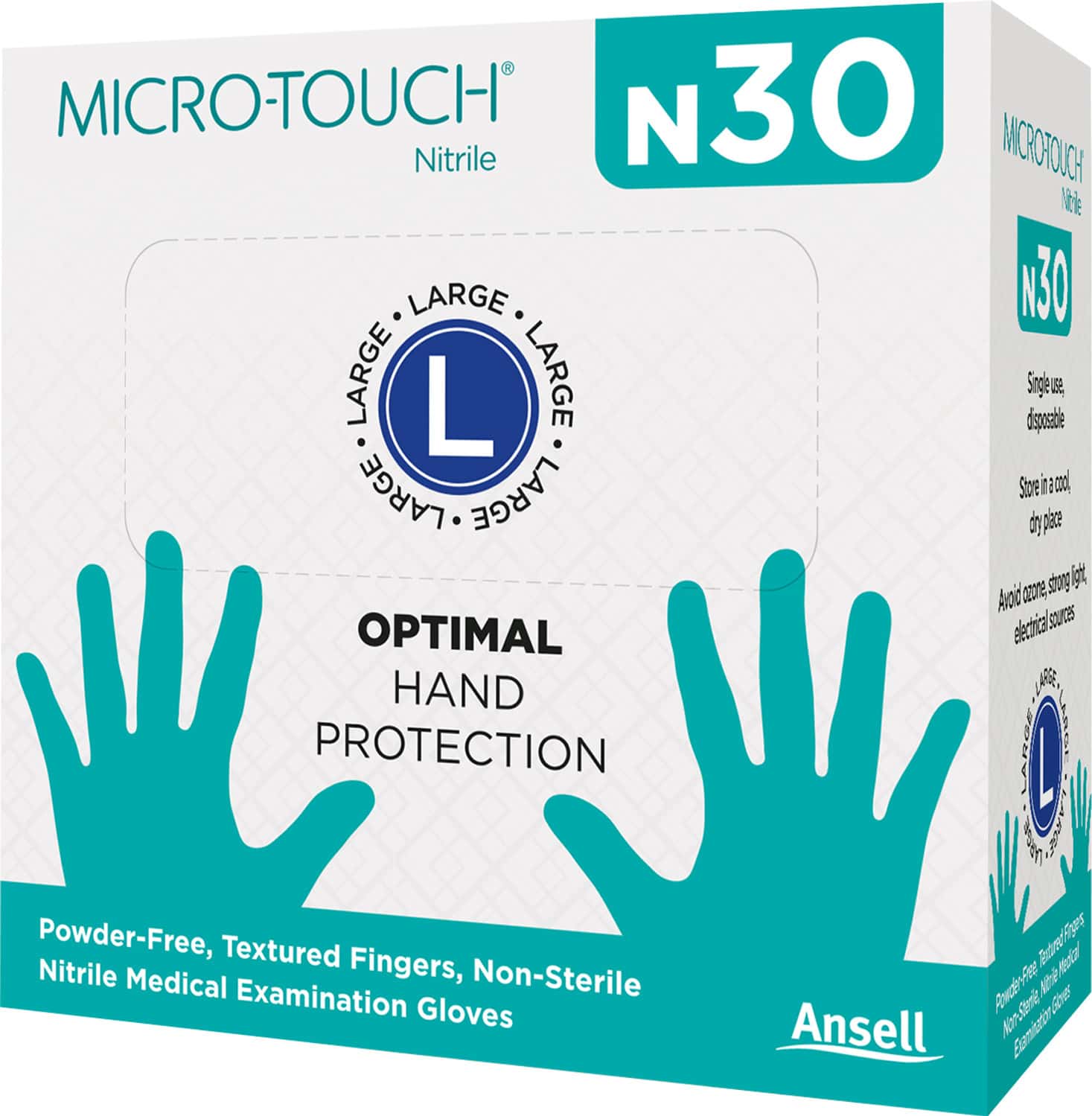 Ansell Micro Touch Nitrile N30 Multipurpose Examination Glove - Large