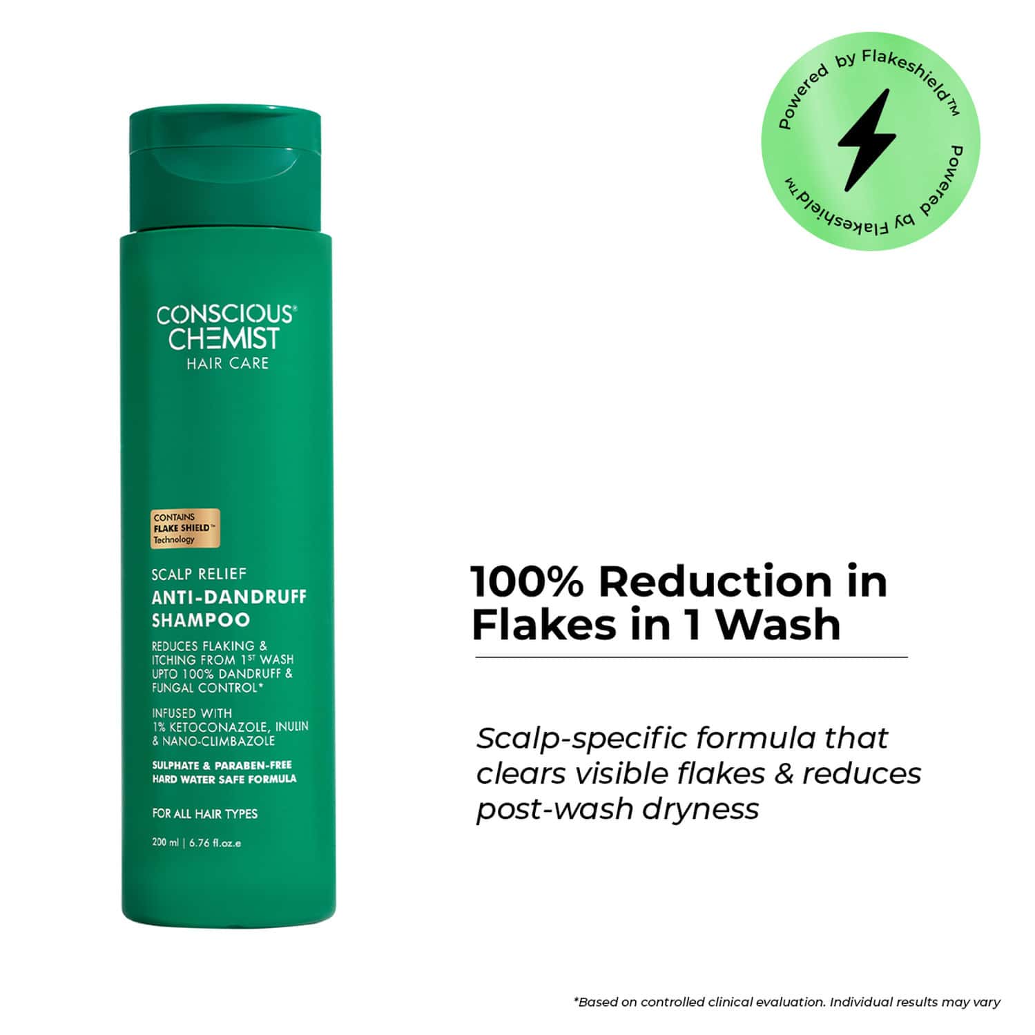 Conscious Chemist Scalp Relief Anti-Dandruff Shampoo | 1% Ketoconazole | 200ml