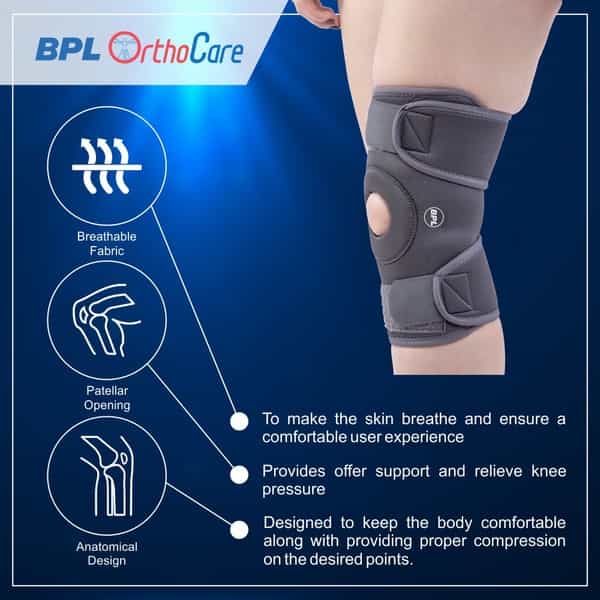 Bpl Orthocare Knee Wrap Grey - M - 1Pc