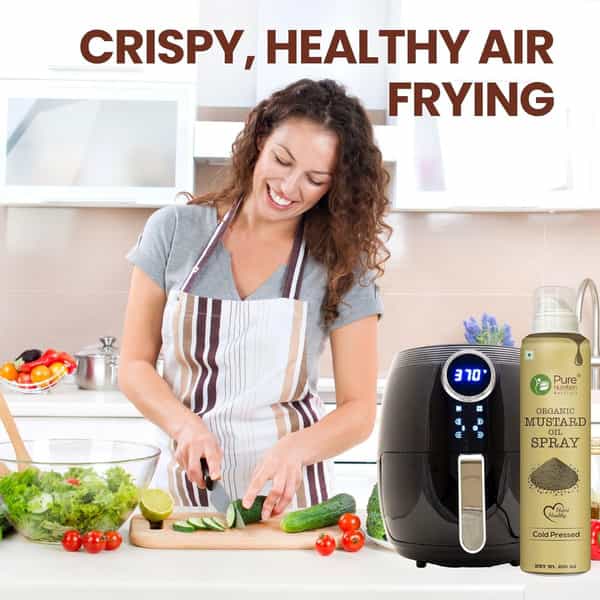 Pure Nutrition Organic Mustard Oil Spray | 100% Pure | Natural & Cold-Pressed | 10X Less Oil - 200Ml
