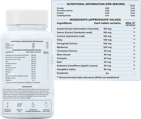 Exerfit Gluco Ved - For Men And Women - 60 Tablets