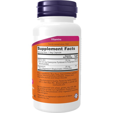 Now Foods Supplements | P-5-P 50 Mg With Coenzyme B-6 + Mg Bisglycinate | 90 Veg Capsules