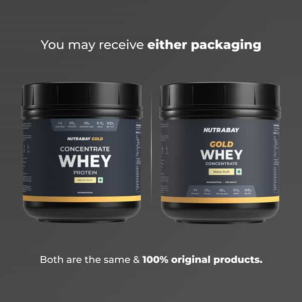 Nutrabay Gold 100% Whey Protein Concentrate|25G Protein|Muscle Support & Recovery|Malai Kulfi | 500G
