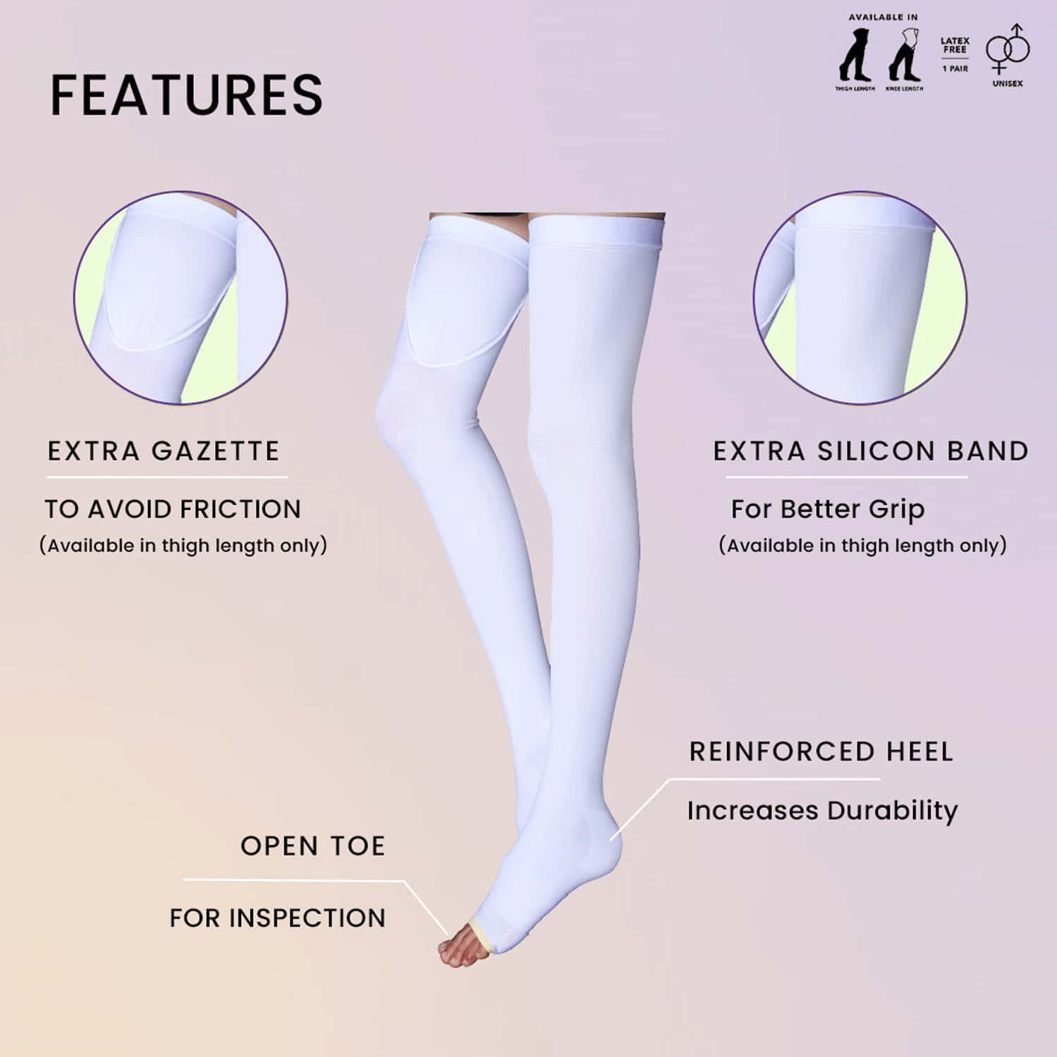 Sorgen Aes Stockings White Thigh Length (Small)