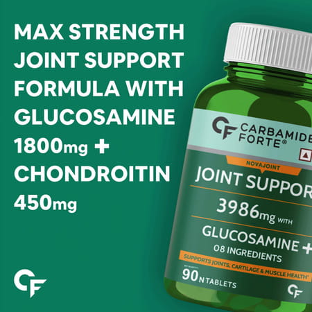 Carbamide Forte Joint Support Supplement With Glucosamine&Vitamins 3986mg90 Tablets