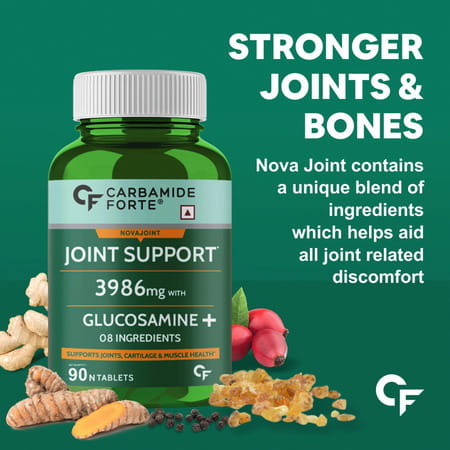 Carbamide Forte Joint Support Supplement With Glucosamine&Vitamins 3986mg90 Tablets
