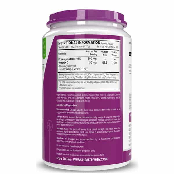 Healthyhey Nutrition Rosehip Extract 60 Veg Capsules