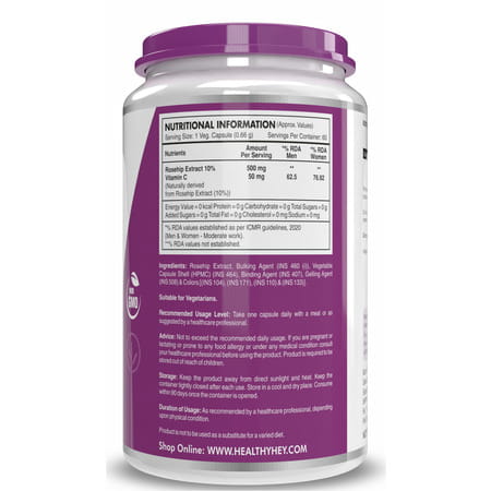 Healthyhey Nutrition Rosehip Extract 60 Veg Capsules