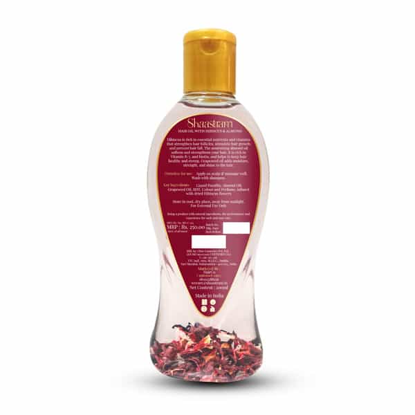 Shaastram Hair Oil With Hibiscus & Almond Bottle Of 200Ml