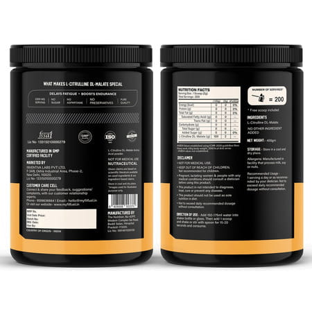 Myfitfuel Mff Citrulline Malate (400 Gm) Unflavoured| Amino Acid