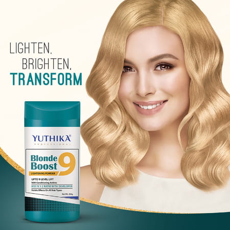 Yuthika Professional Blonder Powder For Hair 250G | Blonde Boost Hair Lightning | Upto 9 Levels Lift