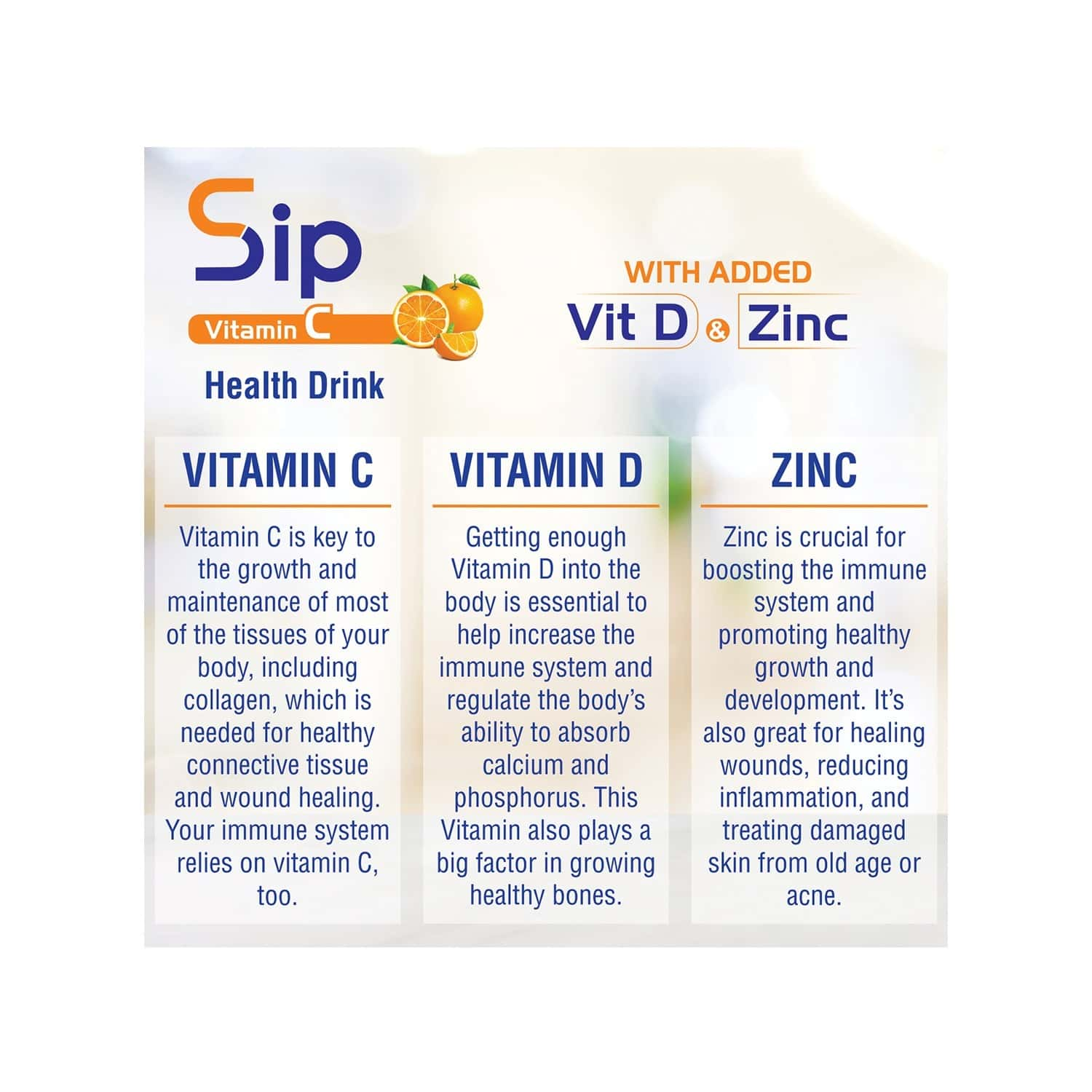 Kegan Wellness Sip Orange Health Drink (Vitamin C) Bottle Of 200 Ml