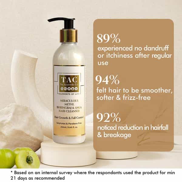 Tac - The Ayurveda Co. Bhringraj Amla Hair Shampoo Cleanser - 250Ml