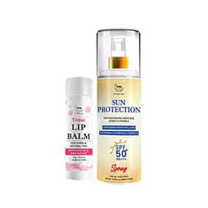 Tnw The Natural Wash Skincare Combo With Sun Protection Spf 50 Spray & Rose Tinted Lip Balm | For Su