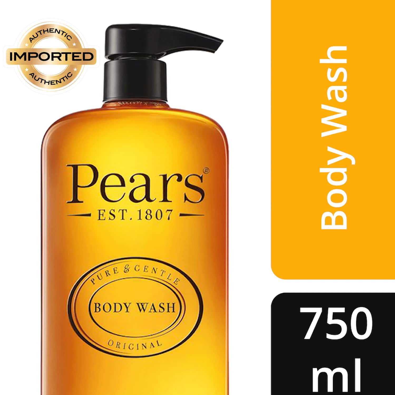Buy PEARS PURE & GENTLE ORIGINAL BODY WASH, 100 SOAP FREE, 750ML (FREE