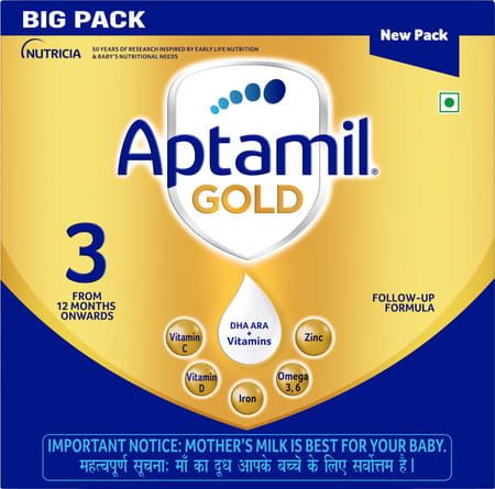 Aptamil Gold Follow Up Formula Stage - 3 (From 12 Months Onwards) Box 1.2 Kg