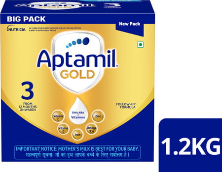 Aptamil Gold Follow Up Formula Stage - 3 (From 12 Months Onwards) Box 1.2 Kg