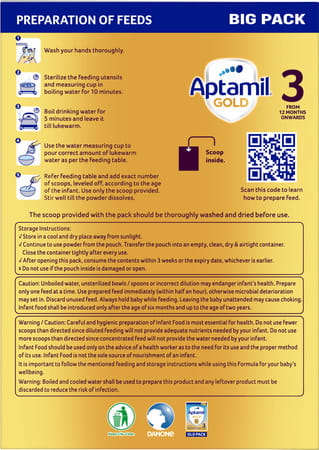 Aptamil Gold Follow Up Formula Stage - 3 (From 12 Months Onwards) Box 1.2 Kg