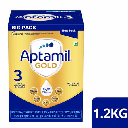 Aptamil Gold Follow Up Formula Stage - 3 (From 12 Months Onwards) Box 1.2 Kg