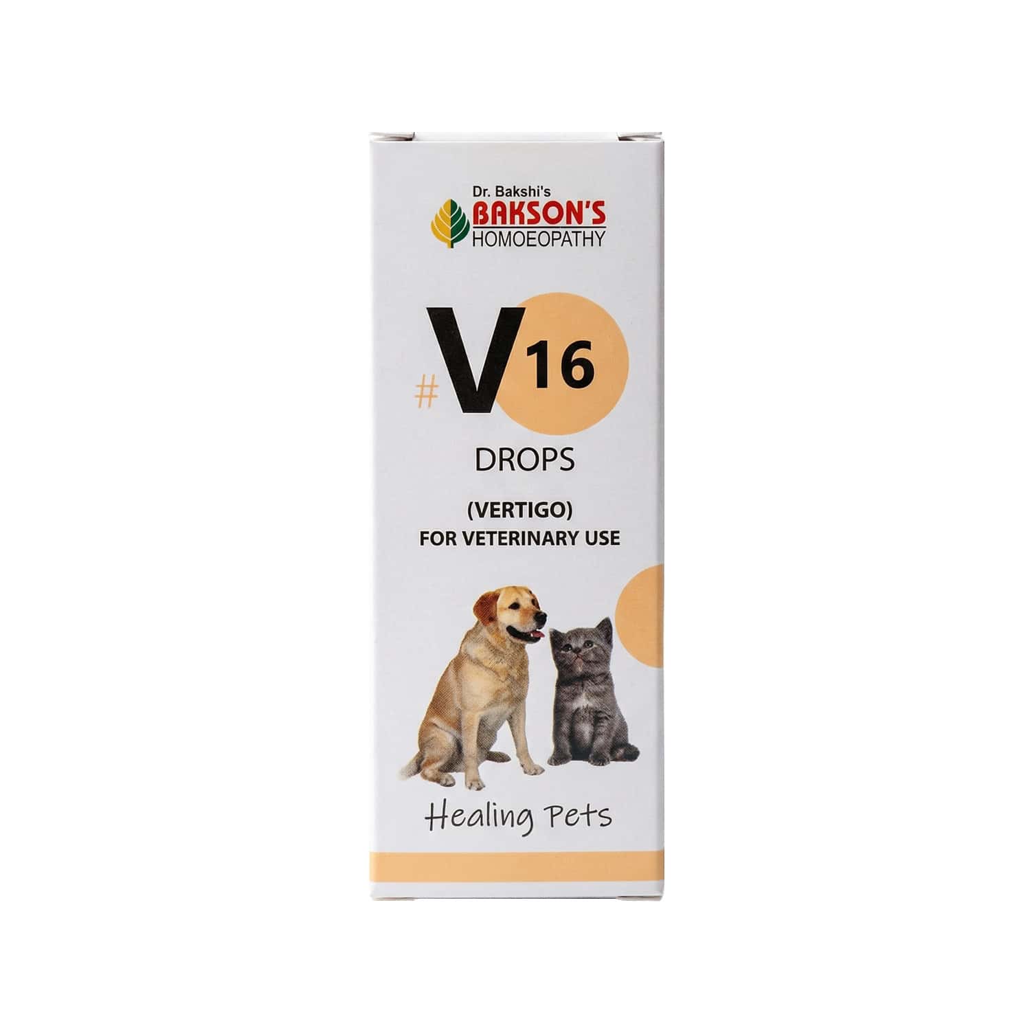 Bakson Homoeopathy V16 Drops | Vertigo | For Veterinary Use | 30 Ml