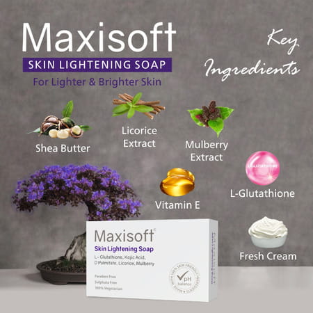 Maxisoft Skin Lightening Soap 100 Gm | Milk Cream & Shea Butter (Pack Of 1)