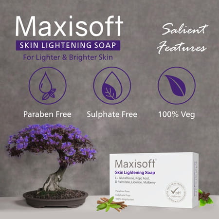 Maxisoft Skin Lightening Soap 100 Gm | Milk Cream & Shea Butter (Pack Of 1)