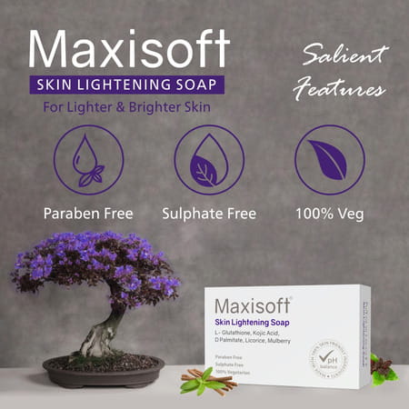 Maxisoft Skin Lightening Soap 100 Gm | Milk Cream & Shea Butter (Pack Of 1)