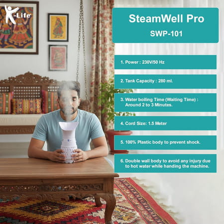 K-Life Steam Well Pro Swp-101 Inhaler Spa Steamer Vaporizer 1 No's
