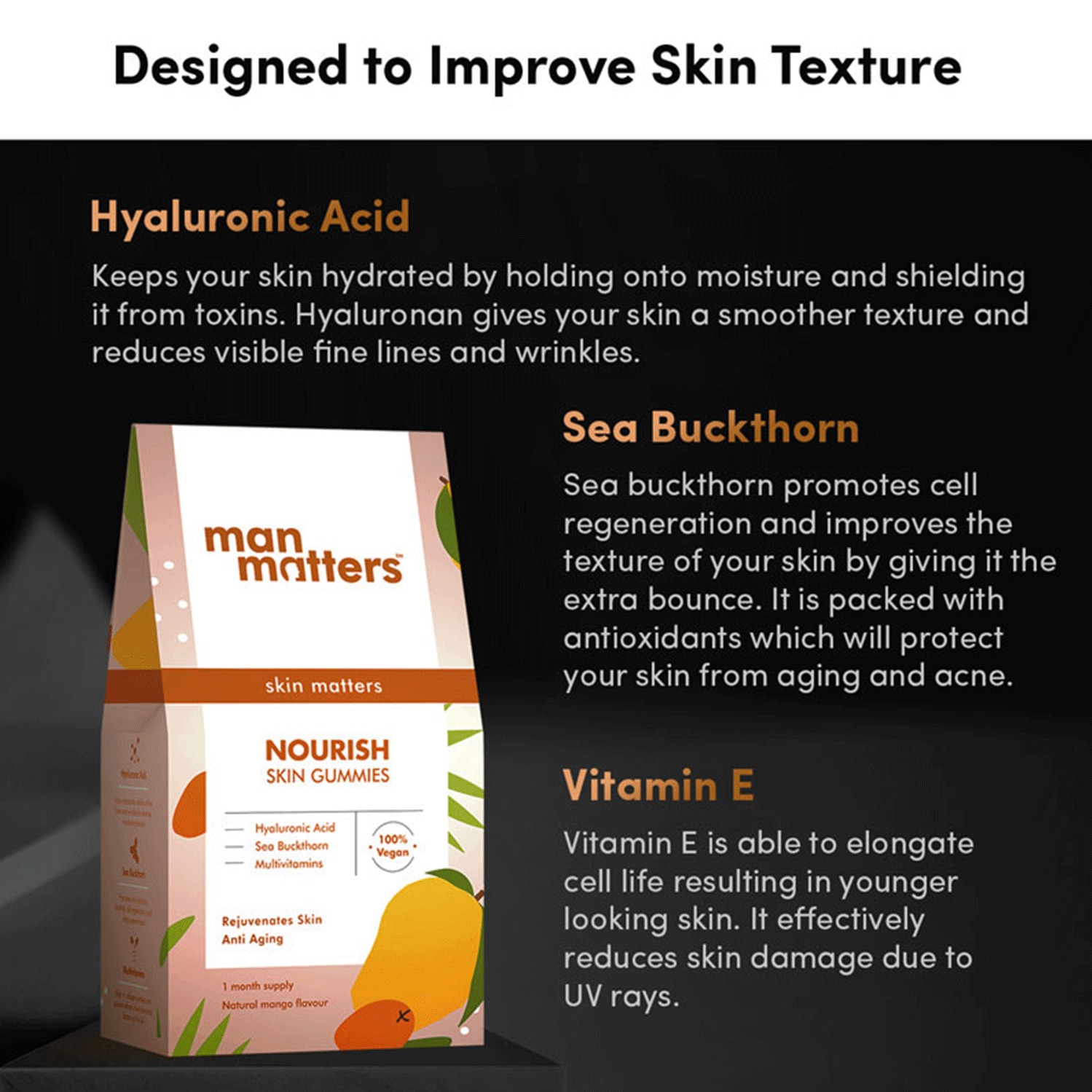 Buy MAN MATTERS NOURISH SKIN GUMMIES 30N Online & Get Upto 60 OFF at