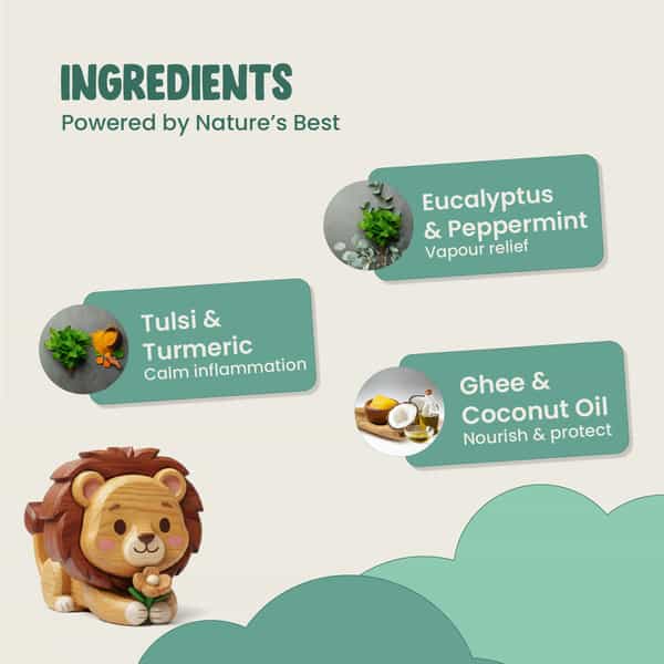 Green Milk Green Cuddle Baby Rub With Eucalyptus | Tulsi & Turmeric | 3+ Months | 50 G